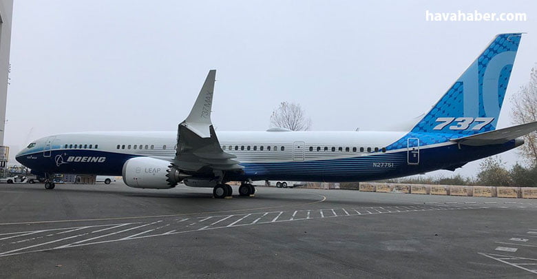 737 MAX10 fabrikadan çıktı