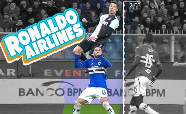 İtalya Birinci Lig'inin 17. haftasında Sampdoria ile karşılaşan Juventus'ta Cristiano Ronaldo, yine sınırları zorlayan bir gole imza attı