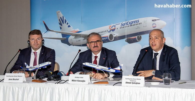 SunExpress Genel Müdürü Jens Bischof, SunExpress Genel Müdür Yardımcısı Ahmet Çalışkan, basın mensuplarıyla merkezi Antalya’da bir araya geldi.