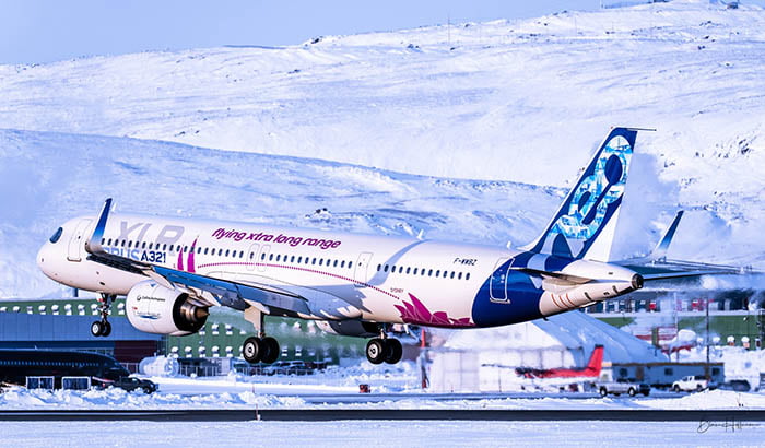 A321XLR’nin testler kapsamında 1 hafta boyunca Kanada’nın Iqaluit şehrinde kaldığı ve testleri sorunsuz tamamladığı açıklandı.