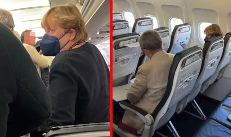 Angela Merkel Eurowings ile ekonomide uçtu; Yolcular o anları kaydetti