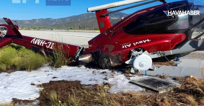 Mavi Air'e ait helikopter Paros Adası'ndan kırıma uğradı