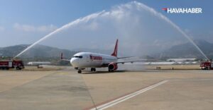 Gazipaşa-Alanya Havalimanı Corendon’un ilk Brüksel uçusunu karşıladı