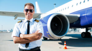 Confident,Pilot.,Confident,Male,Pilot,In,Uniform,Keeping,Arms,Crossed