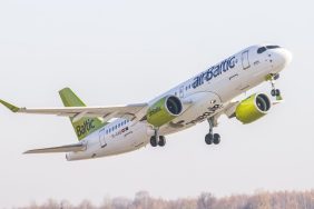 Vilnius,Airport,,Lithuania,Â,October,30,,2021:,Airbaltic,Airbus,A220