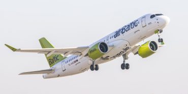 Vilnius,Airport,,Lithuania,Â,October,30,,2021:,Airbaltic,Airbus,A220