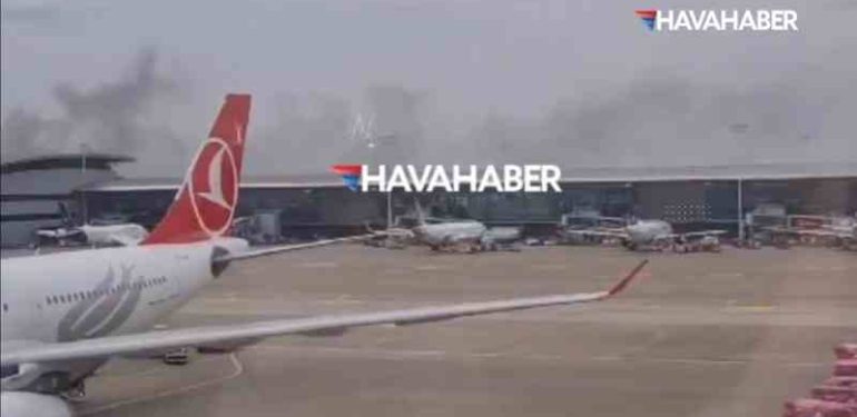 Görüntüleri Hava Haber yayınladı!… Brüksel Havalimanı’nda Yangın Paniği