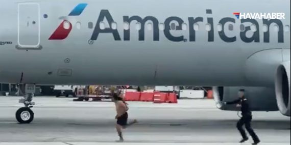 Los Angeles Havalimanı’nda Şaşkınlık Yaratan Olay: Üstünü Çıkarıp Apronda Koştu
