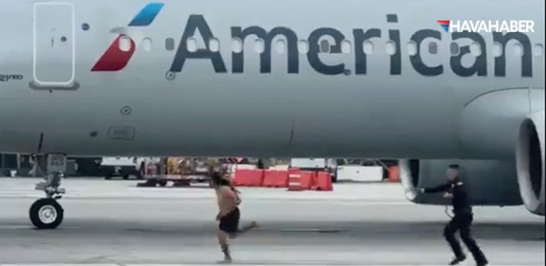 Los Angeles Havalimanı’nda Şaşkınlık Yaratan Olay: Üstünü Çıkarıp Apronda Koştu