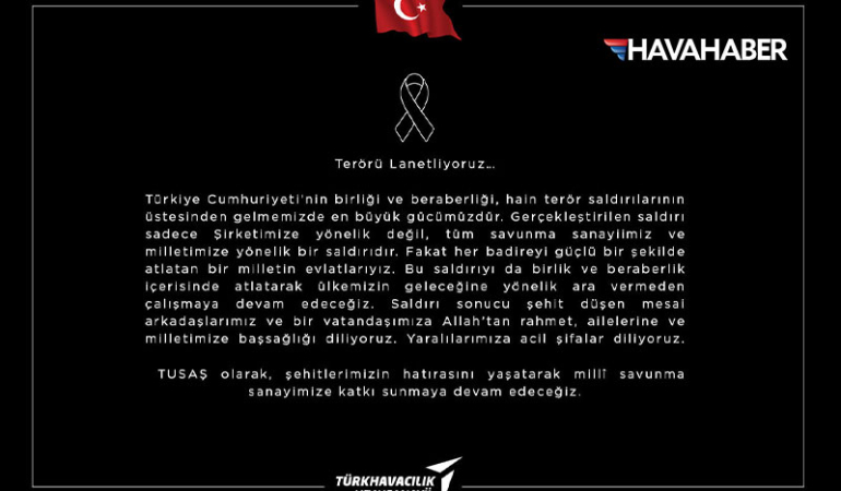 TUSAŞ’tan ‘kararlılık’ mesajı: Savunma sanayimize katkı sunmaya devam edeceğiz