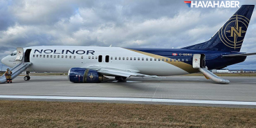 Nolinor Havayolları’na ait 737-400 tipi uçağın iniş takımı açılmadı Uçak gövde üzerine iniş yaptı