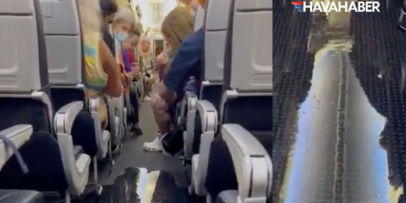 American Airlines Uçağında Şok! Tuvalet Arızası Koridoru Su Bastı