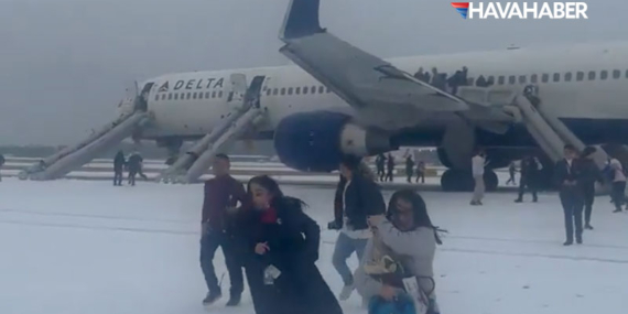 Delta uçağında tahliye sırasında arbede: 4 kişi yaralandı