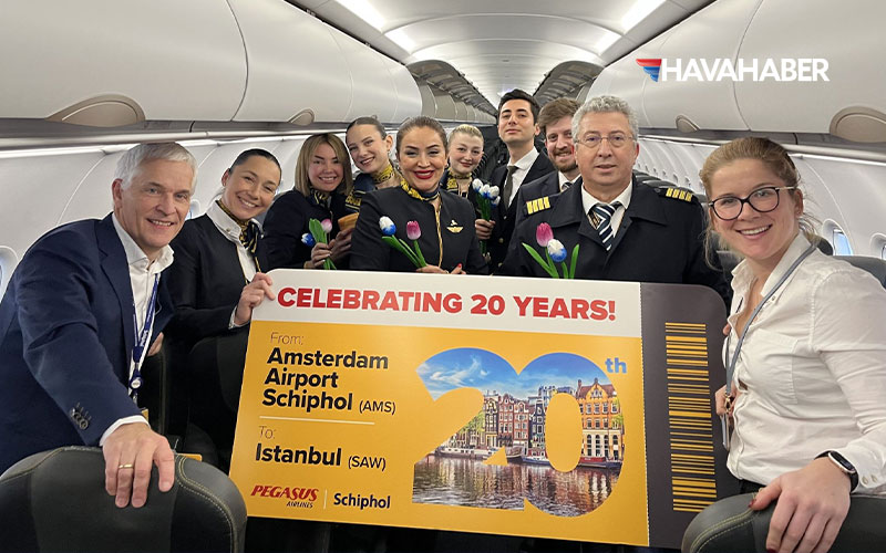 Pegasus-Hava-Yolları,-Amsterdam-Schiphol-Seferlerinin-20.-Yılını-Kutluyor!