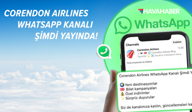 Corendon Airlines, seyahat deneyimini bir üst seviyeye taşıyor: WhatsApp kanalı yayında