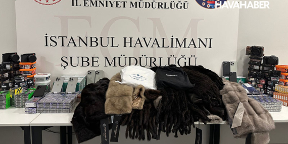İstanbul Havalimanı’nda kaçak eşya operasyonu: Kürkten elektronik sigaraya kadar birçok ürün ele geçirildi