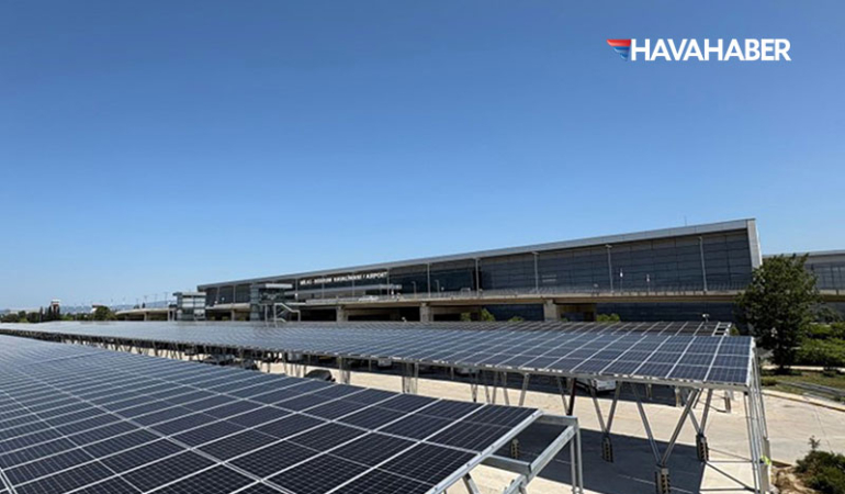 Milas-Bodrum Havalimanı’nda güneş enerjisi santrali kurulumu tamamlandı