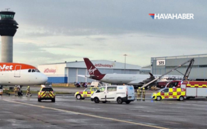 Manchester-Havalimanı’nda-kaza--Push-back-aracı-easyJet-uçağına-çarptı