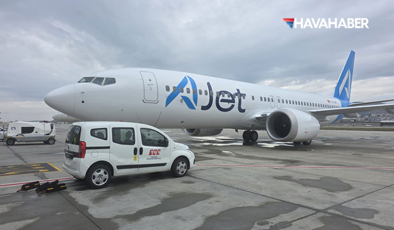 AJet’in fabrika çıkışlı 6. uçağı TC-OHF İstanbul’a geldi