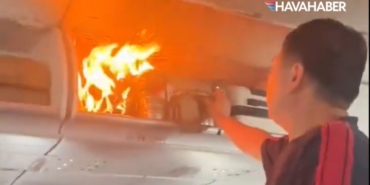 Air China Uçağında Korku Dolu Anlar El Bagajında Yangın Çıktı