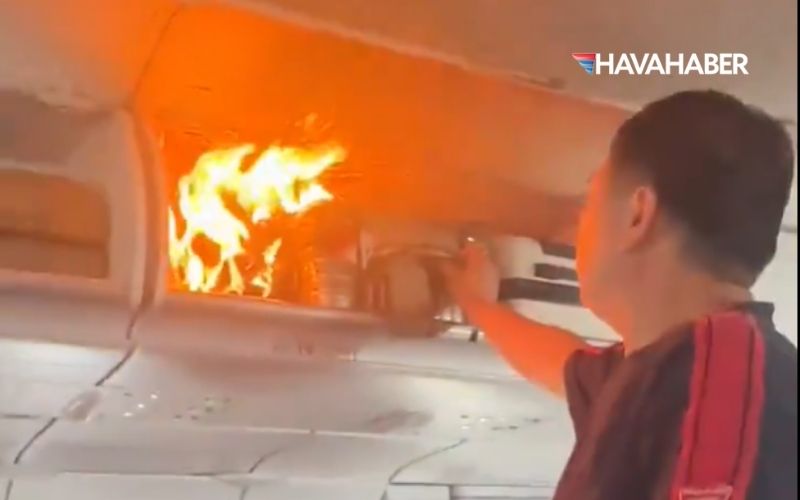 Air China Uçağında Korku Dolu Anlar: Lityum Batarya Pil Alev Aldı!