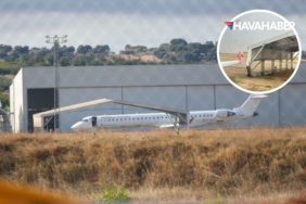 İspanya’da-tehlikeli-anlar--Iberia-uçağı-askeri-hangara-çarptı