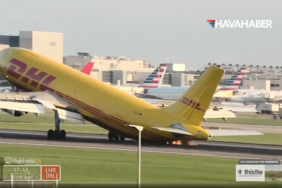Londra'da-Korku-Dolu-Anlar--Kuyruğunu-Piste-Sürten-DHL-Uçağı,-İnişten-Son-Saniyede-Nasıl-Vazgeçti-