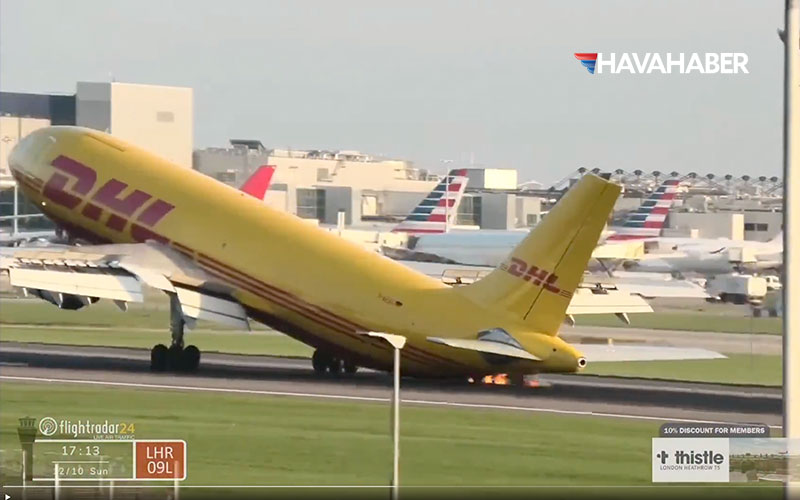 Londra’da Korku Dolu Anlar: Kuyruğunu Piste Sürten DHL Uçağı, İnişten Son Saniyede Nasıl Vazgeçti?
