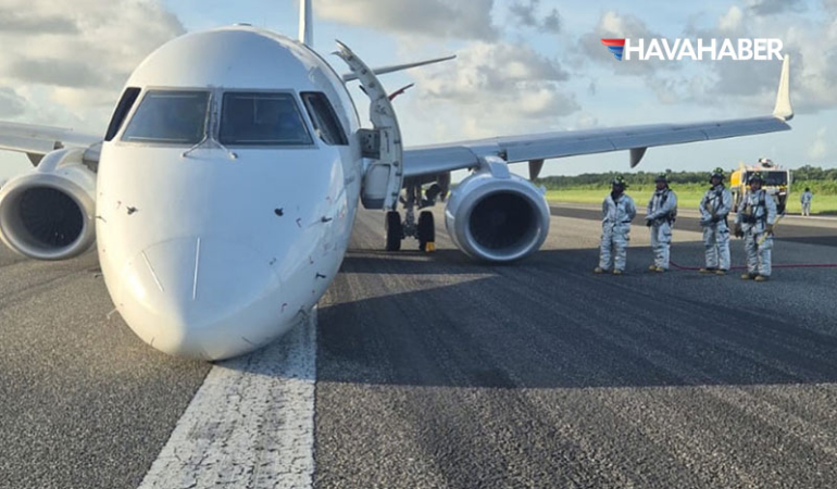 Sky High uçağı Santo Domingo’da acil iniş yaptı