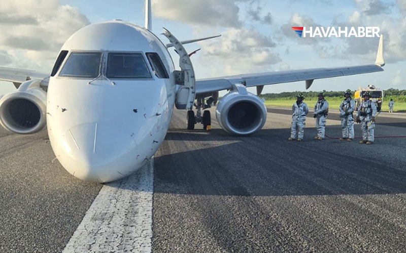 Sky High uçağı Santo Domingo’da acil iniş yaptı