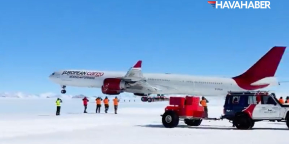 Antarktika’ya tarihi iniş: Airbus A340 buz pistine teker koydu