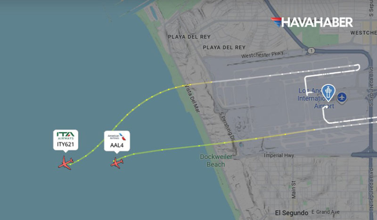 Los Angeles’ta tehlikeli anlar: İki yolcu uçağı havada çarpışmaktan son anda kurtuldu