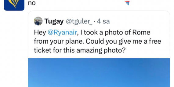 Ryanair’dan Türk Yolcuya Tek Kelimelik Yanıt: “No”