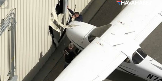 Van Nuys Havalimanı’nda Şok Olay: Çalınan Cessna 172 Hangara Çarptı, Şüpheli Gözaltında