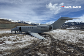 Colorado'da korku dolu anlar Milyon dolarlık jet sert rüzgara yenildi, pistten savruldu!