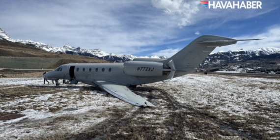 Colorado’da korku dolu anlar: Milyon dolarlık jet sert rüzgara yenildi, pistten savruldu!