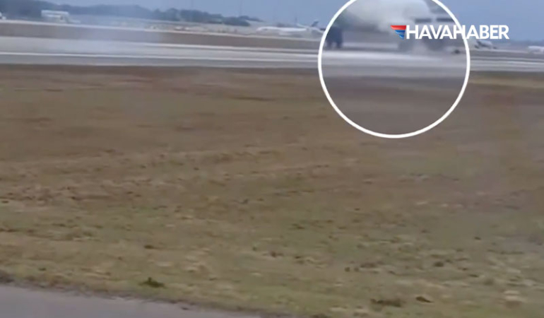 Orlando Havalimanı’nda korku dolu anlar: Dev jetin ön tekeri inişten sonra fırladı!