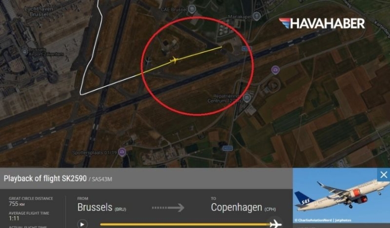 Brüksel’de faciadan saniyelerle dönüldü Pist sanıp taksi yolunda gaza bastı, yakıt depolarına metreler kala durdu!