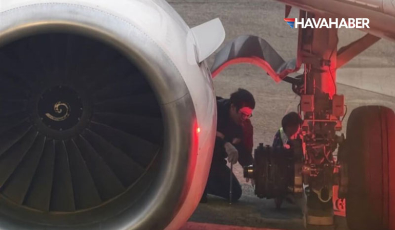 İniş-yapan-uçağın-tekerleği-koptu,-pist-kapandı!