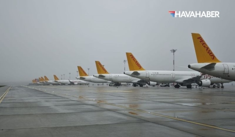 Pegasus olumsuz hava koşulları nedeniyle 76 seferini karşılıklı iptal etti