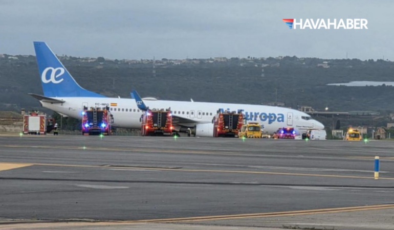 Air Europa Uçağına Kuş Çarptı Palma’da Pist Kenarında Kaldı