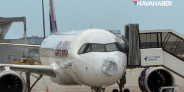 Air Cairo'nun A320neo uçağı doluya yakalandı Burun radomu ve kokpit camı hasar gördü