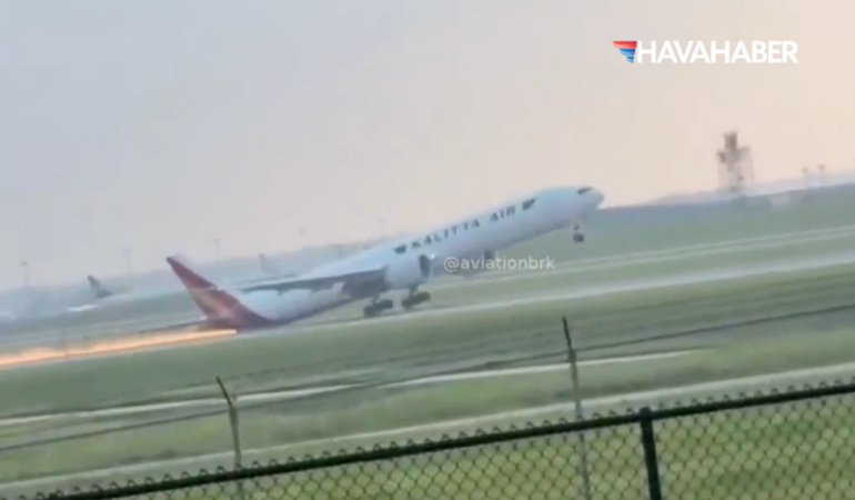Kalitta Air Boeing 777 uçağı go-around sırasında kuyruk vurdu