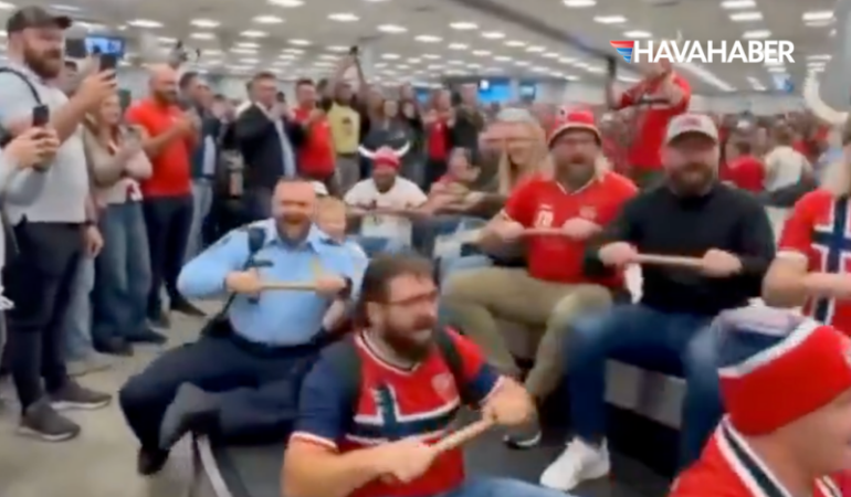 Norveç taraftarlarına Los Angeles Havalimanı’nda sürpriz veda!
