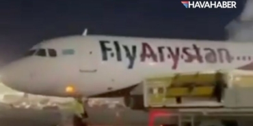 FlyArystan uçağı bakım sırasında alev aldı! Bir çalışan yaralandı