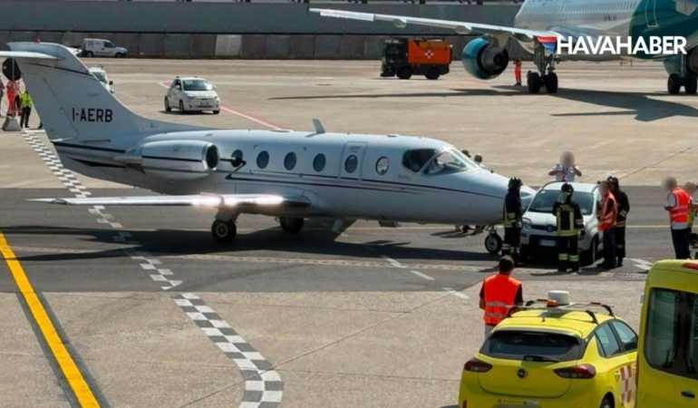 Milano Linate Havalimanı'nda Özel Jet Kazası! Yer Hizmetleri Aracı Çarptı