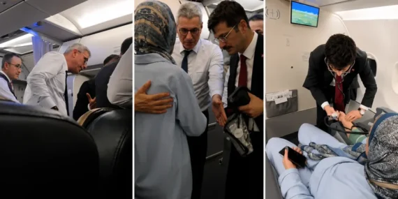 Sağlık Bakanı Kemal Memişoğlu, uçakta rahatsızlanan yolcuya müdahale etti