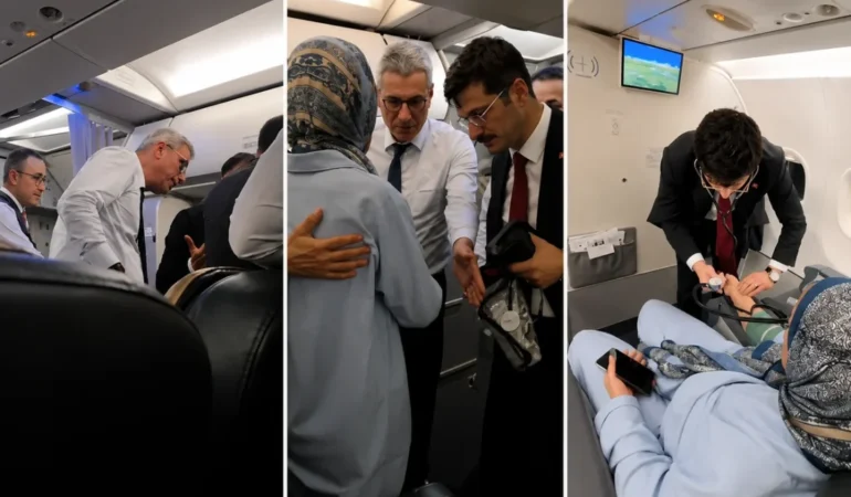 Sağlık Bakanı Kemal Memişoğlu, uçakta rahatsızlanan yolcuya müdahale etti