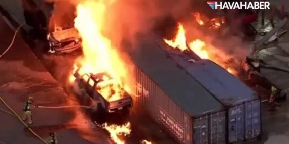Trafik kazasını görüntüleyen haber helikopteri böyle düştü: 2 kişi hayatını kaybetti