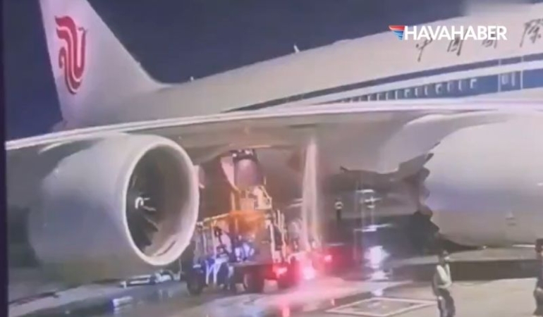 Air China’nın Boeing 747-8’i JFK’de hasar gördü: Pekin seferi iptal edildi